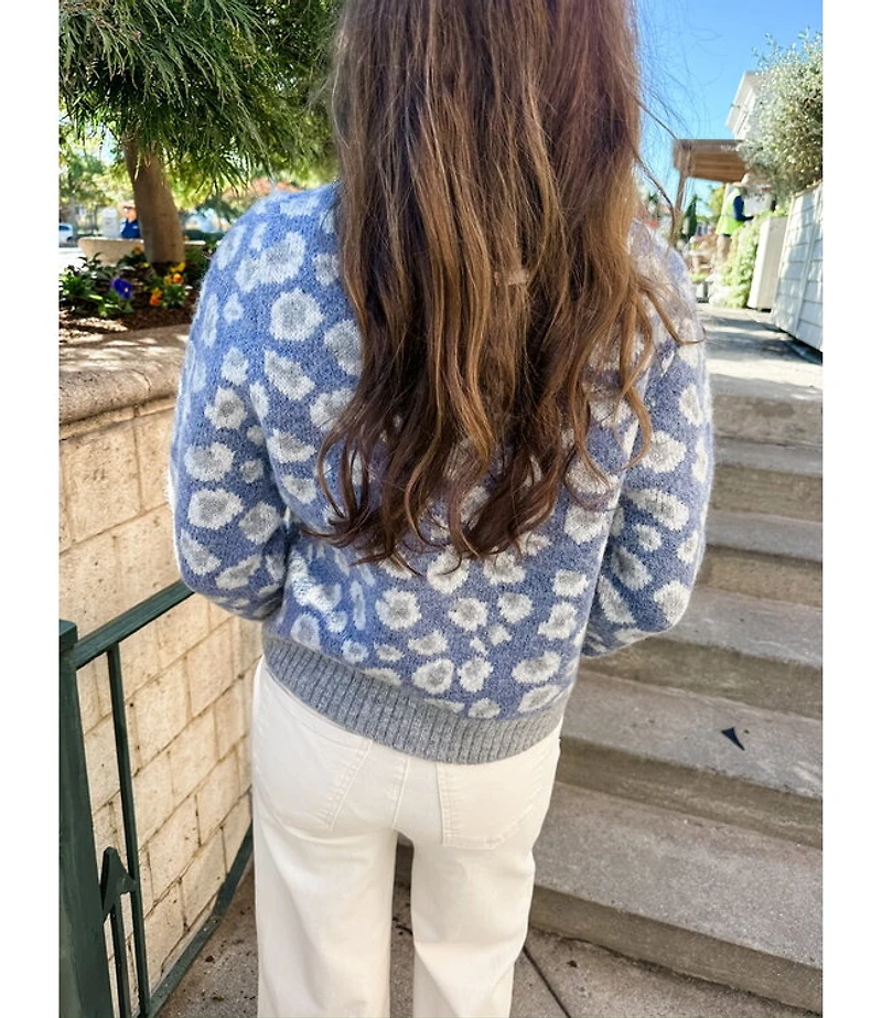 LACY LEOPARD CARDY