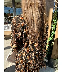 BUTTON RUFFLE MAXI DRESS