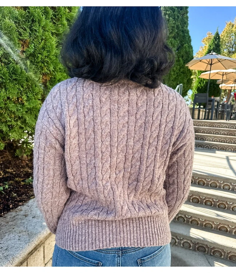 CABLE ZIP SWEATER