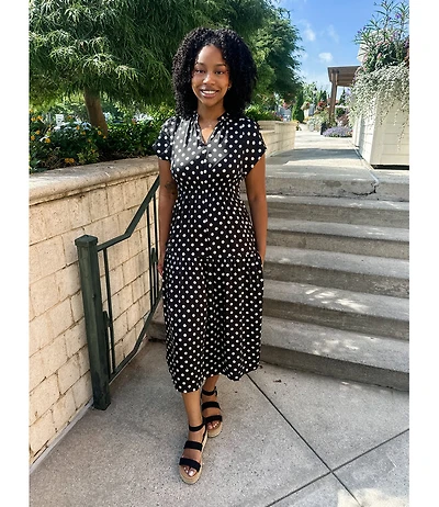 DOTTED SATIN MIDI