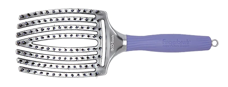 FINGERBRUSH Brosse Paddle Courbée et Ventilée Poils Ioniques Sanglier