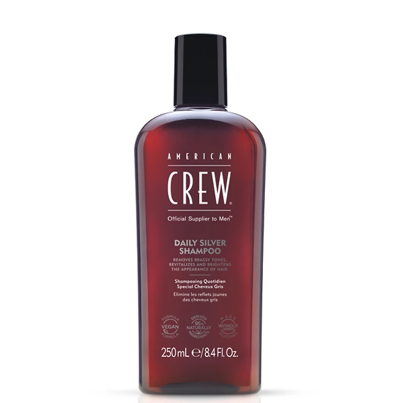 AMERICAN CREW - DAILY | SILVER Shampoo Removes Brassy Tones / Shampooing Spécial Cheveux Gris