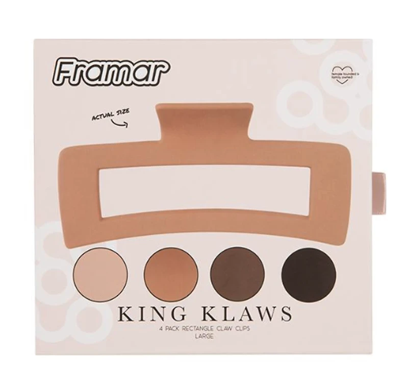 KING KLAWS Grandes Pince pour Cheveux (Paquet de 4)