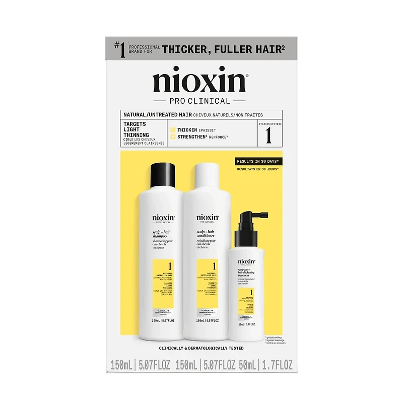 Copy of NIOXIN - SYSTÈME 1 Cheveux Naturels Légèrement Clairsemés | Kit Trousse de Départ (3 mois)