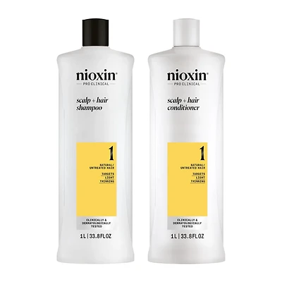 NIOXIN - SYSTÈME | 1 Cheveux Naturels Légèrement Clairsemés | DUO