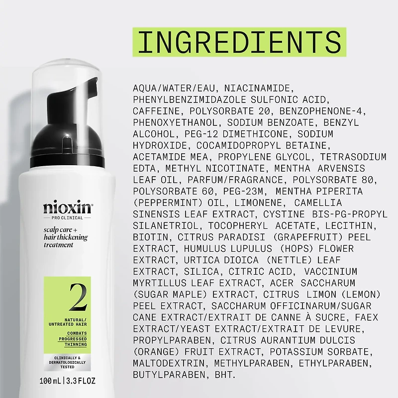 NIOXIN - SYSTÈME | 2 Cheveux Naturels - Chute Avancée | Traitement Soin Épaississant