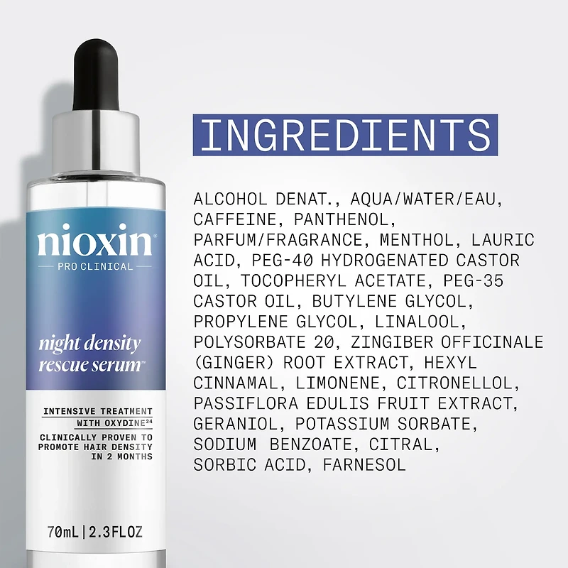 NIOXIN - Night Density Rescue Serum Traitement Intensif avec Oxydine 70ml (2.3 oz)