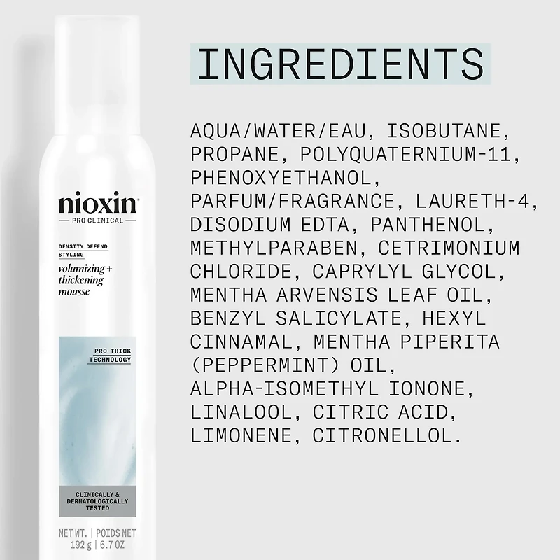 NIOXIN - DENSITY DEFEND | STYLING Mousse Volumisante et Épaississante 192g (6.7 oz)