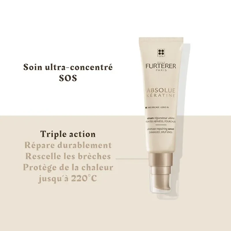 RENÉ FURTERER - ABSOLUE KERATINE | Leave-in Ultimate Repairing Serum / Sérum Réparateur Ultime Sans Rinçage (30ml/1oz)