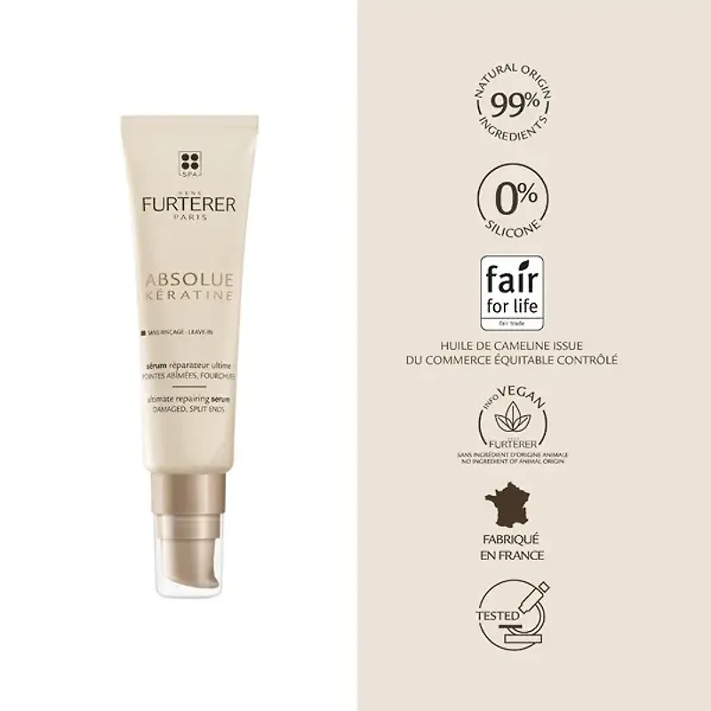 RENÉ FURTERER - ABSOLUE KERATINE | Leave-in Ultimate Repairing Serum / Sérum Réparateur Ultime Sans Rinçage (30ml/1oz)