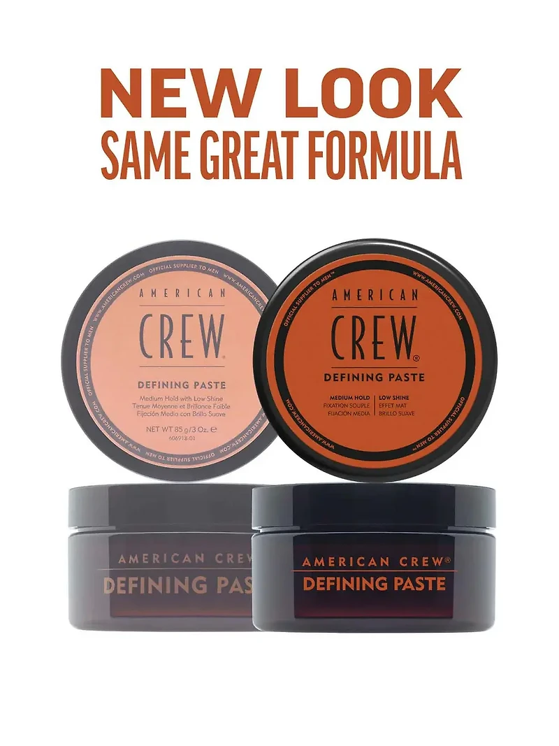AMERICAN CREW - COIFFANT | DEFINING PASTE Medium Hold and Low Shine / Fixation Souple et Effet Mat (85g / 3 oz)