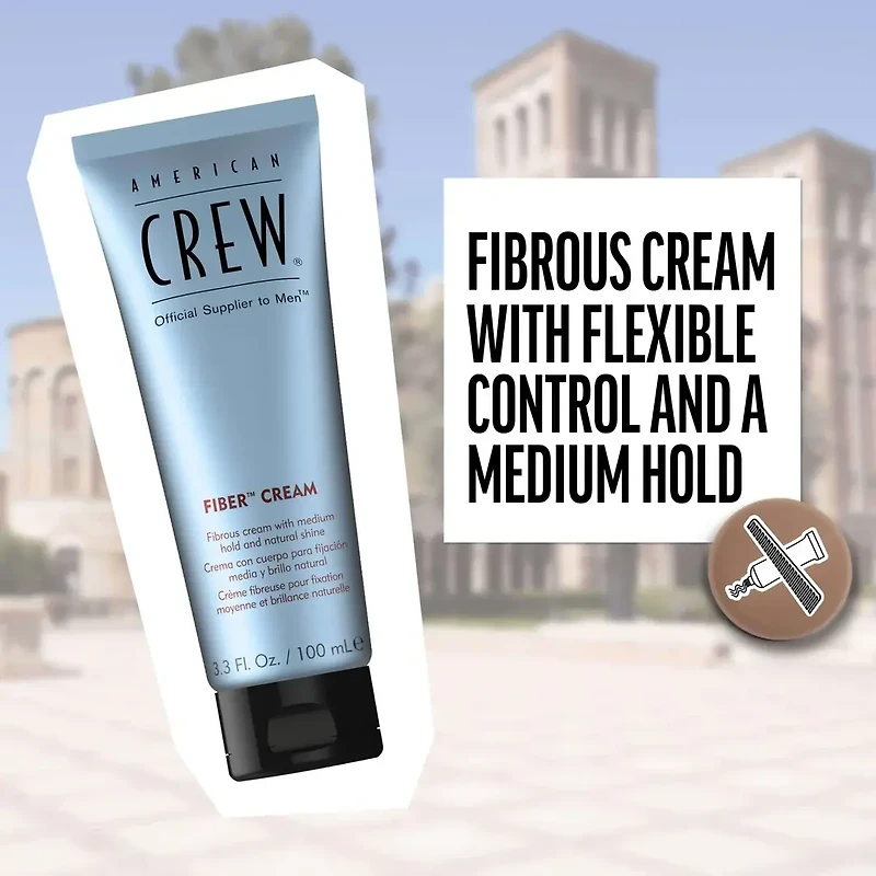 AMERICAN CREW - COIFFANT | FIBER CREAM Medium Hold and Natural Shine / Fixation Moyenne et Brillance Naturelle (100ml/3.3oz)