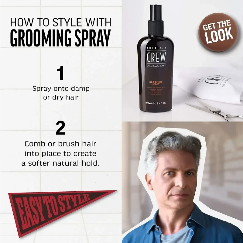 AMERICAN CREW - COIFFANT | GROOMING SPRAY Variable Hold Finishing Spray / Spray Gel Coiffant et Fixation Variable (250ml/8.4oz)