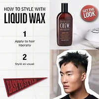 AMERICAN CREW - COIFFANT | LIQUID WAX Hair Control, Medium Hold and Shine / Cire Liquide, Contrôle, Tenue et Brillance Moyenne (150ml / 5.1 oz)