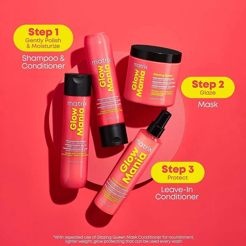 Total Results | Glow Mania | Glow Gatekeeper | Revitalisant Sans Rinçage Scellant L’éclat (250 ml / 8.5 oz) – Scelle la Brillance et Protège la Couleur