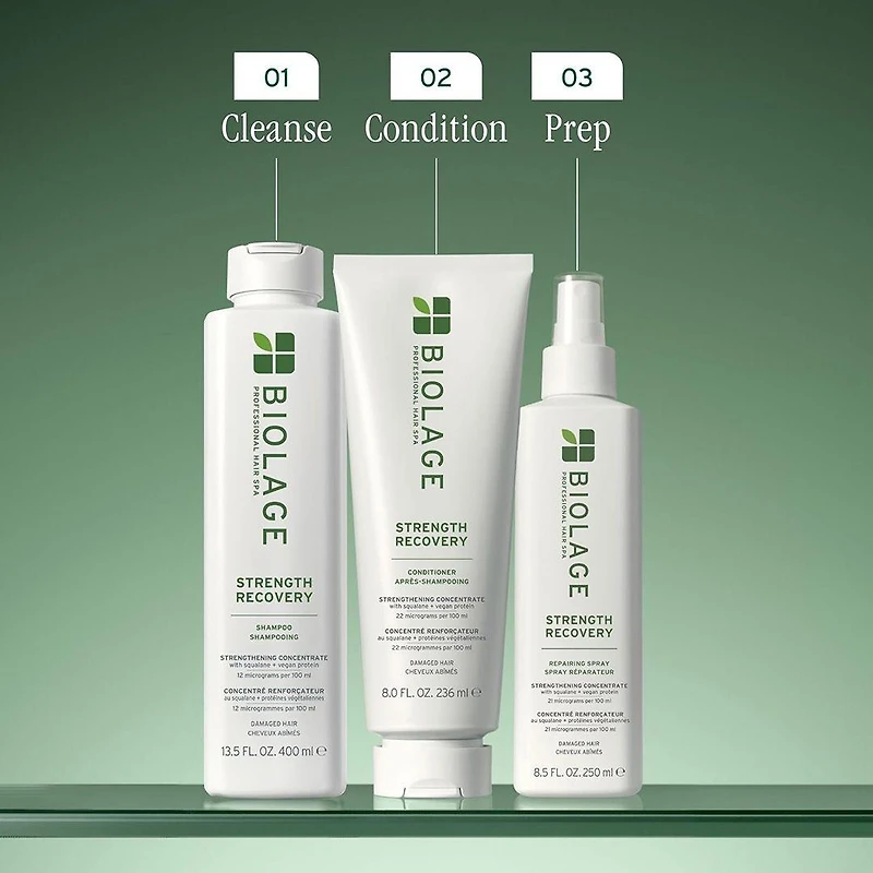 Biolage | Strength Recovery | Strength Repairing Spray (232 ml / 7.8 oz) – Leave-In Treatment with Vegan Squalane