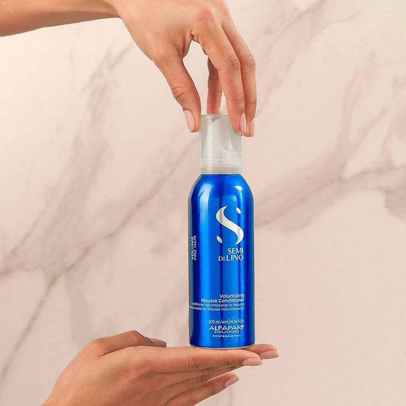 Semi di Lino | Volume | Après‑Shampooing Mousse Volumisant (200 ml / 6.76 oz) – Démêle, hydrate et épaissit sans alourdir