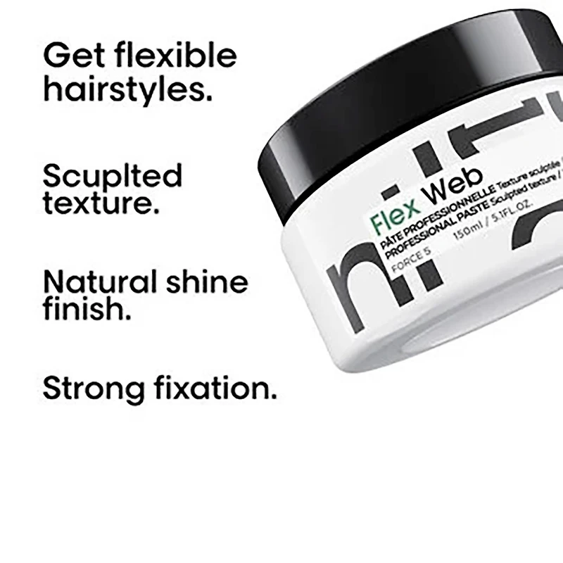 Tecni.Art | Flex Web Texture Sculptée (150 ml / 5.1 oz) – Pâte fibreuse effet sculpté, tenue force 5