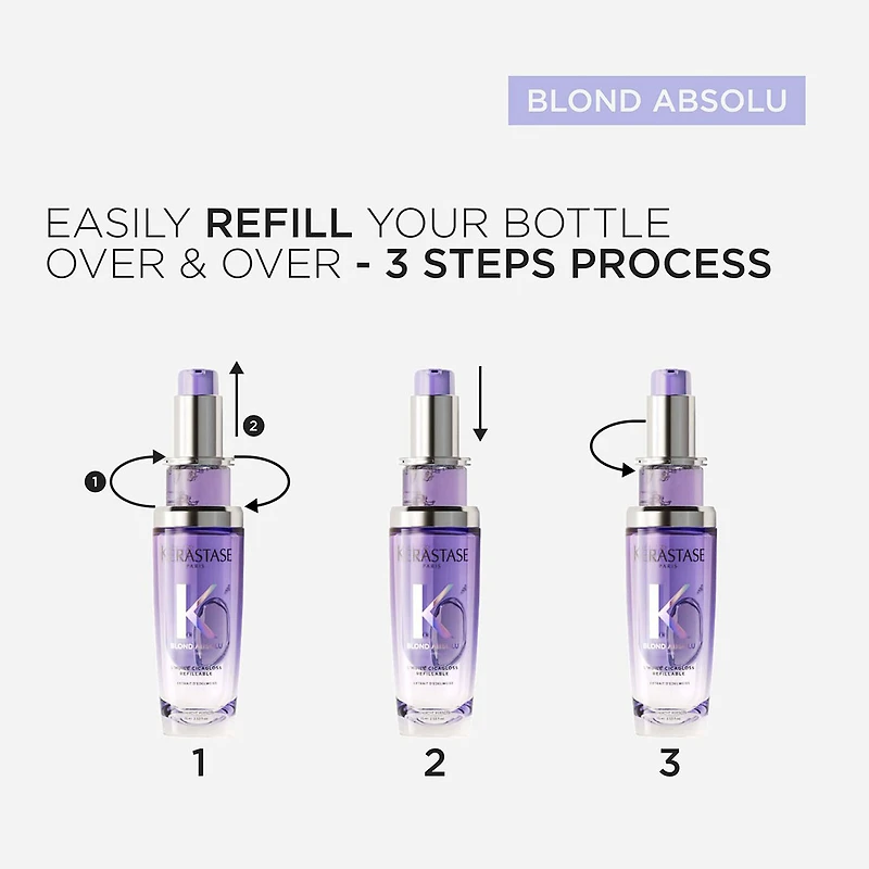 Blond Absolu | Routine Rechargeable Cicagloss – Duo d’huiles réparatrices et protectrices pour cheveux blonds