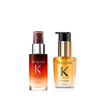 Haircare Routine | Iconic Travel Duo | Nourishing & Hydrating – Oil + night serum for smooth, glossy hair