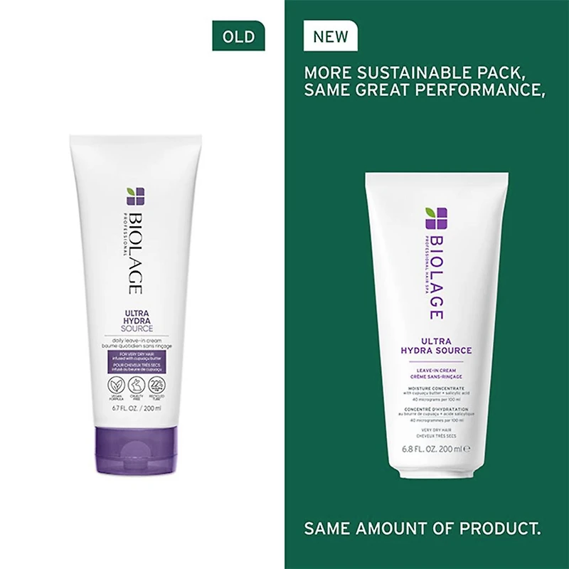 Biolage | Ultra Hydra Source | Leave-In Cream (200 ml / 6.8 oz) – Daily Hydration & Frizz Control