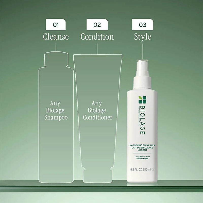 Biolage | Styling | Smoothing Shine Milk (250 ml / 8.5 oz) – Frizz control, lightweight smoothness and shine