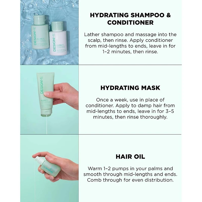 Gloss.Me | Cheveux de Rêve | Coffret Hydratation 2025 | Hydratation & Éclat Légers