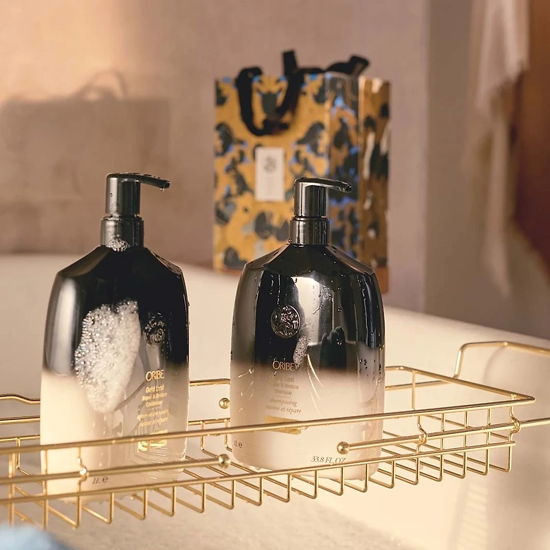 Oribe | Gold Lust — Coffret Fêtes 2025 Trousse 1L Réparation & Nutrition de Luxe