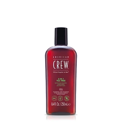 3-In-1 Tea Tree | American Crew Shampoo, Conditioner and Body Wash – Cleanses Refreshes