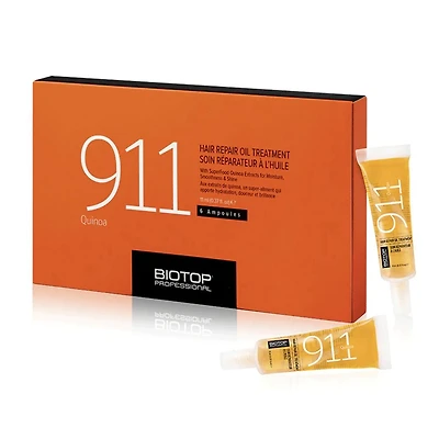 BIOTOP - 911 Soin Réparateur à l'Huile (6 Ampoules de 11ml / 0.37oz) — Intensive treatment for dry and damaged hair