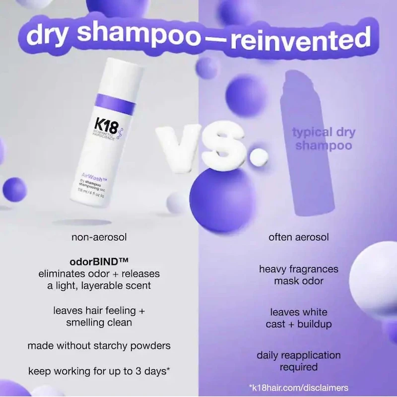 AirWash | Dry Shampoo – Lightweight waterless root refresher (118ml/4oz)