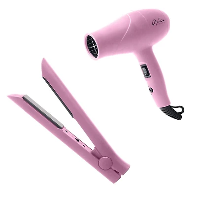 Ensemble de Voyage | Mini Sèche-Cheveux et Fer à Lisser - Rose