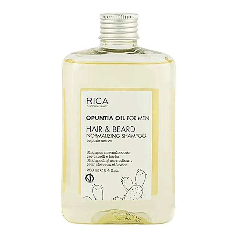 Opuntia Oil For Men | Shampooing Normalisant Cheveux & Barbe - Soin Expert Quotidien (250ml/8.45oz)