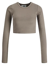 JJXX : Feline Long Sleeve Rib Tee - Morel