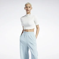 Reebok : SS Rib Mock Neck Crop Top