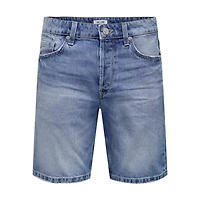 Only and Sons & : Loose Fit Shorts - Medium Blue