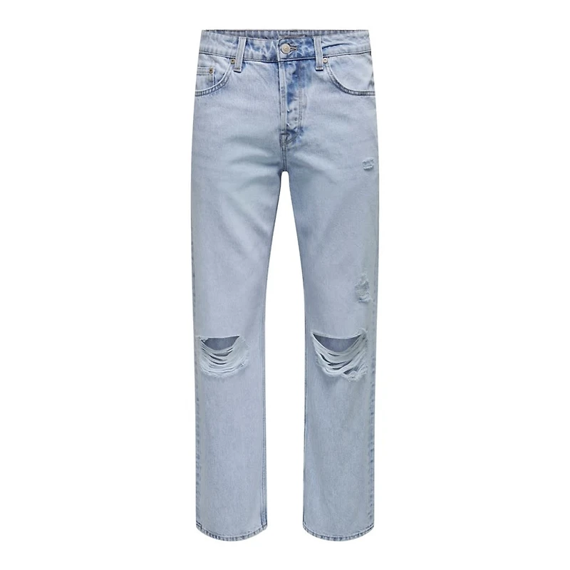 Only and Sons & : Edge Loose Fit Destroy Denim