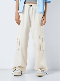 Noisy May : Parachute Cargo Pants - Cream