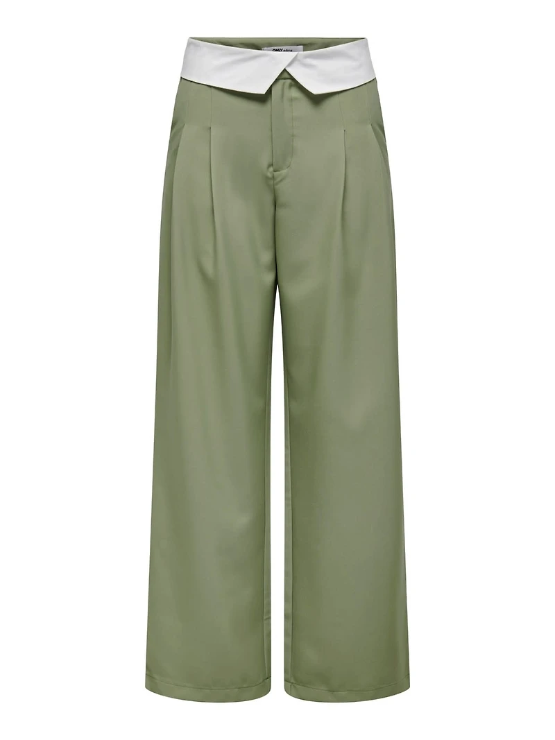 Only : HW Fold-Down Pleated Trousers