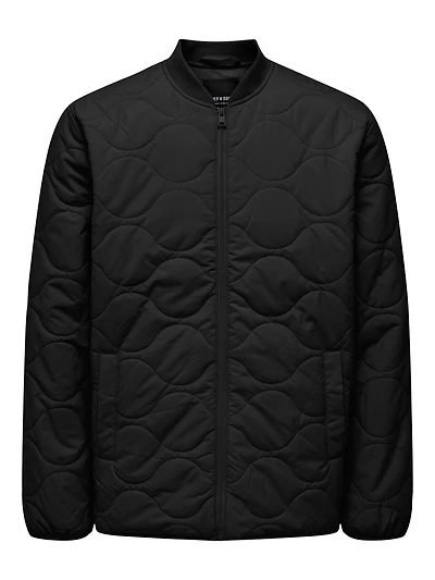 Only & Sons : Art Quilted Jacket - Black