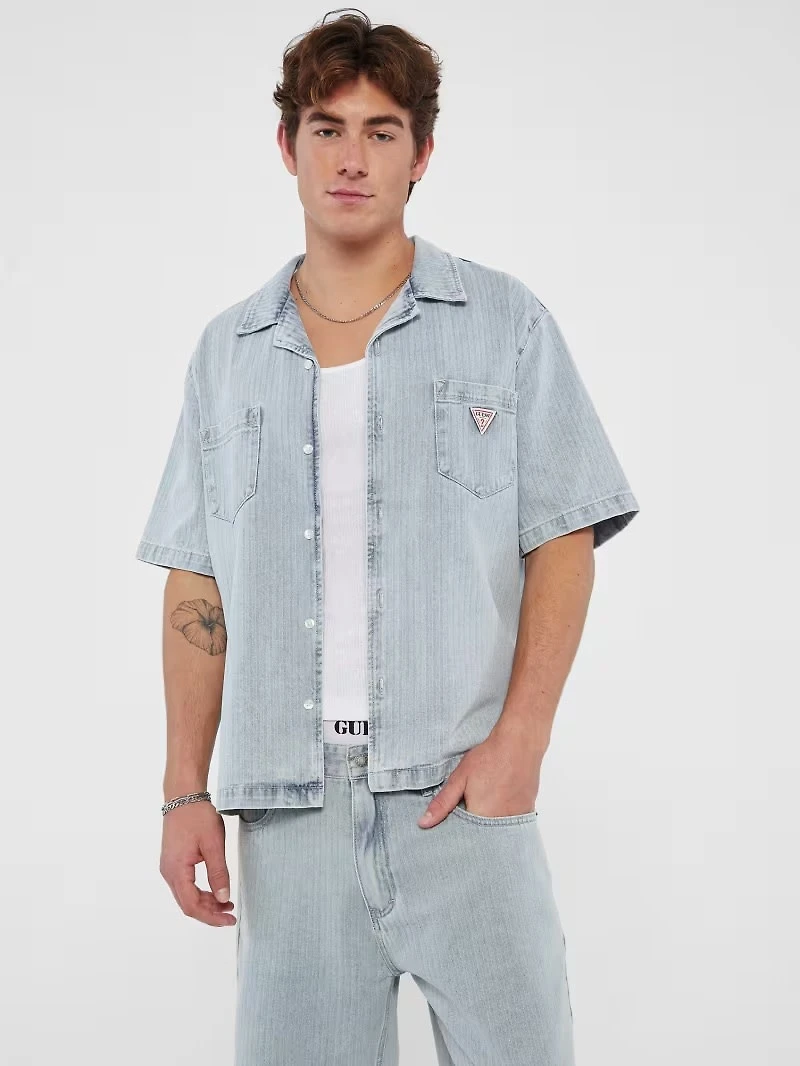 Guess : Herringbone Denim Shirt