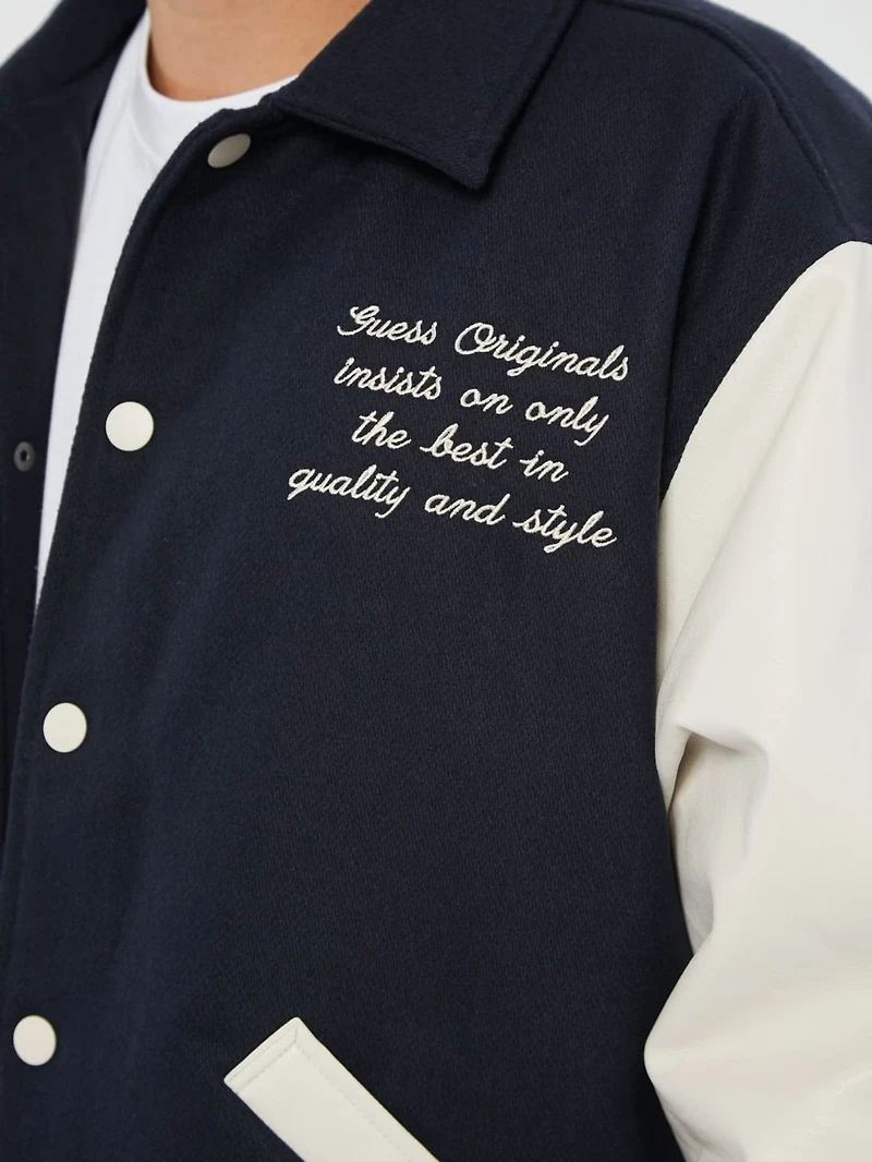 Guess : Ivan Wool-Blend Letterman Jacket