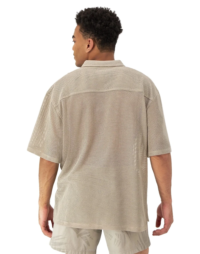 Champion : Mesh Button Down Shirt - Cold