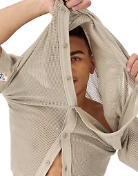 Champion : Mesh Button Down Shirt - Cold