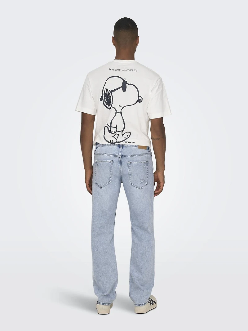 Only and Sons & : Edge Loose Fit Destroy Denim