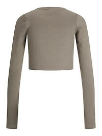 JJXX : Feline Long Sleeve Rib Tee - Morel