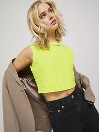 JJXX : Slim Sleeveless Crop Tee - Lime