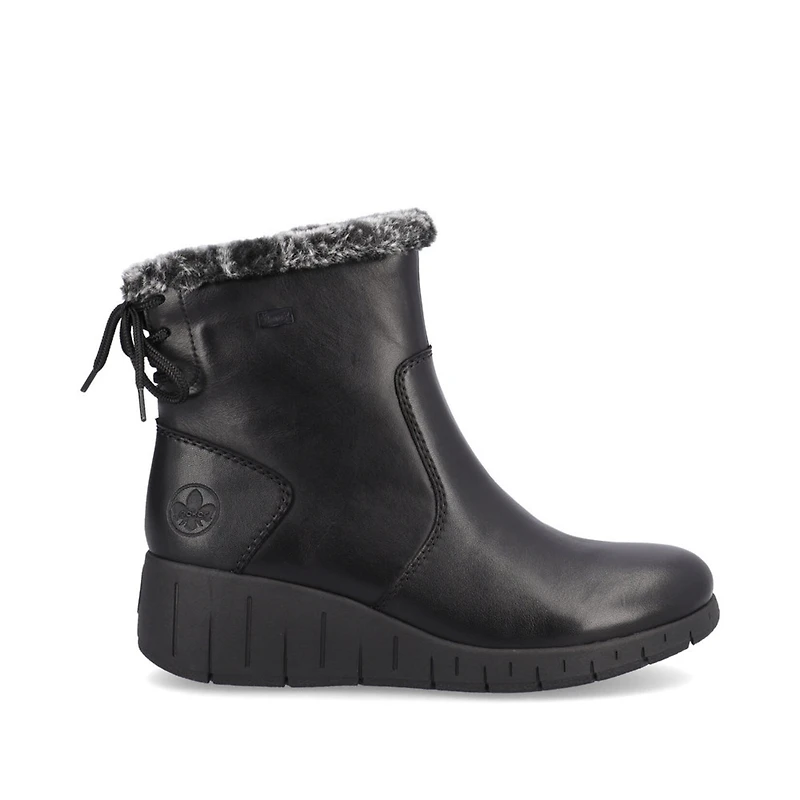 RIEKER Y1350-00 Wedge Bootie (Fur Trim)