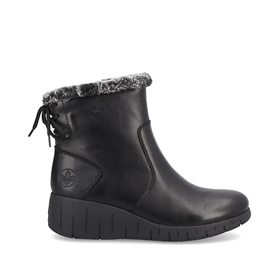 RIEKER Y1350-00 Wedge Bootie (Fur Trim)