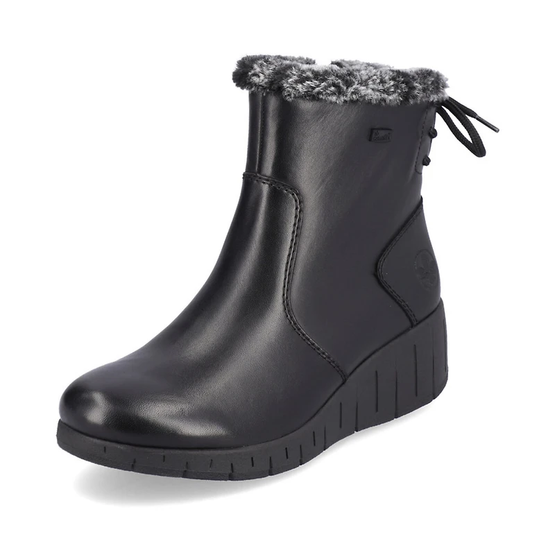RIEKER Y1350-00 Wedge Bootie (Fur Trim)